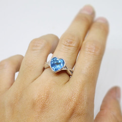Heart bluetopaz ring / rhodium plating 6枚目の画像