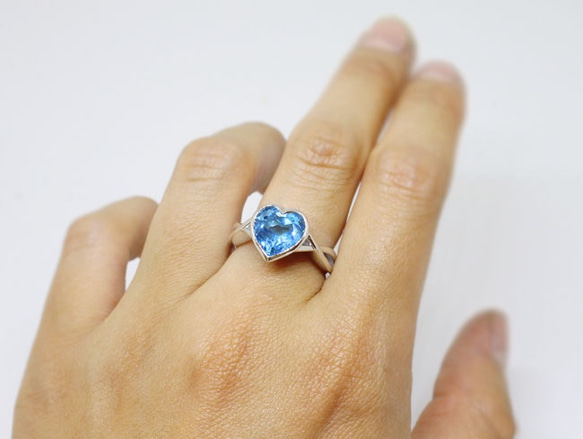 Heart bluetopaz ring / rhodium plating 6枚目の画像