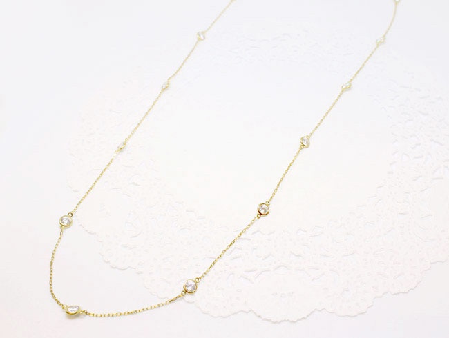 Station necklace / long (gold plating)