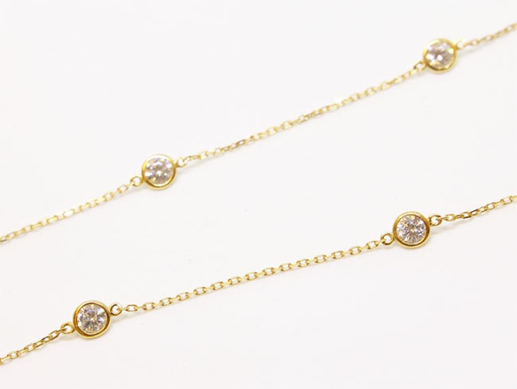 Station necklace / long (gold plating) 第3張的照片