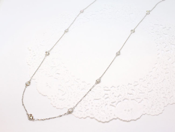 Station necklace / long (rhodium plating) 第1張的照片