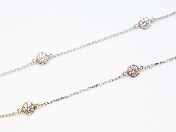 Station necklace / long (rhodium plating) 第3張的照片