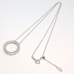 Eternity necklace(slide adjuster chain) / rhodium plating 第3張的照片