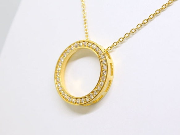 Eternity necklace(slide adjuster chain)  / gold plating 2枚目の画像