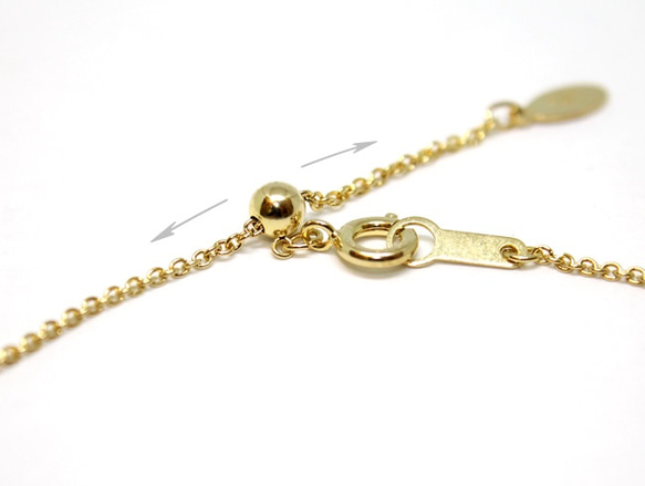 Eternity necklace(slide adjuster chain)  / gold plating 4枚目の画像