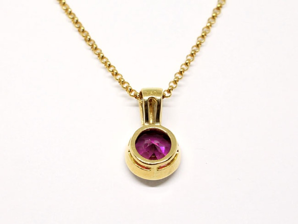 k18 Rhodolite Garnet necklace 第3張的照片