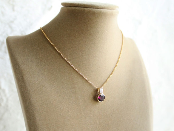 k18 Rhodolite Garnet necklace 第4張的照片