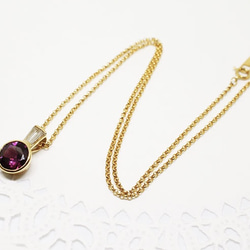 k18 Rhodolite Garnet necklace 第5張的照片