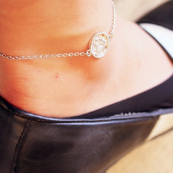Coin anklet / rhodium plating 第2張的照片