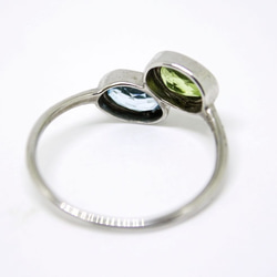 Bicolor ring  Peridot ＆ bluetopaz /  rhodium plating 第6張的照片