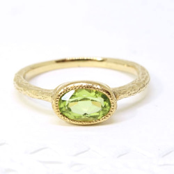 Peridot mil ring / gold plating 第1張的照片