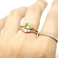 Peridot mil ring / gold plating 第6張的照片