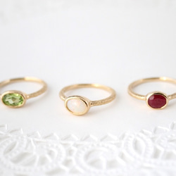 Peridot mil ring / gold plating 第7張的照片