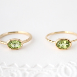 Peridot mil ring / gold plating 第8張的照片