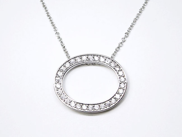 Eternity necklace  (oval) / rhodium plating【受注制作】 1枚目の画像
