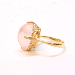 rose quartz ring (gold plating) 2枚目の画像