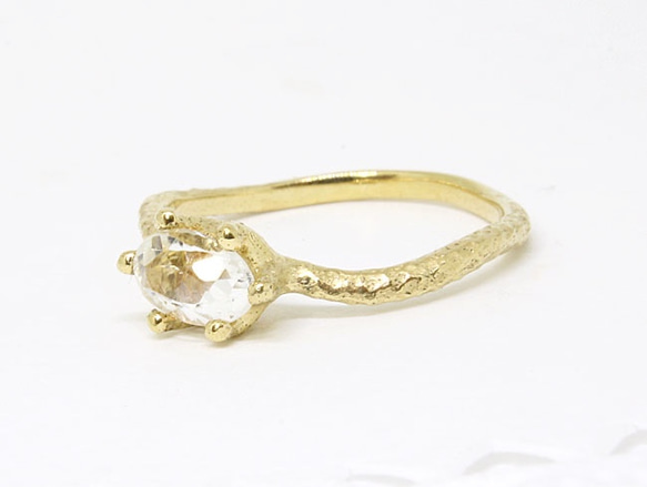 Wave ring /whitetopaz (gold plating) 2枚目の画像