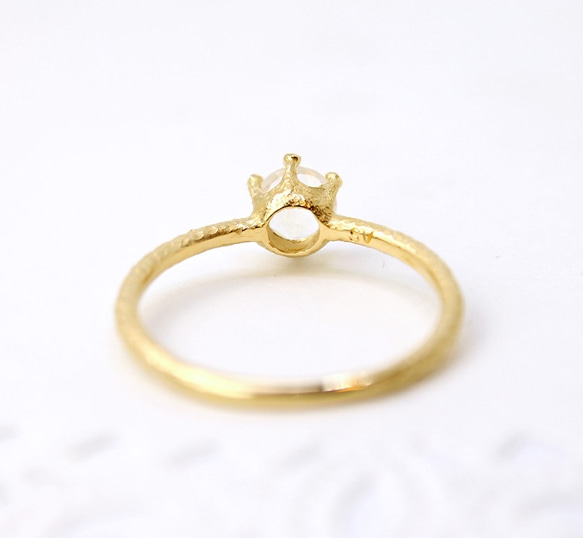 round cut royal blue moonstone ring [5mm] (gold plating) 3枚目の画像