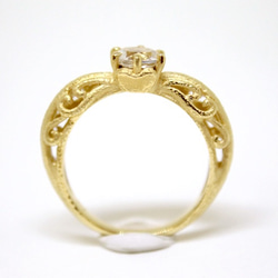 foliage scroll heart ring / moonstone (gold plating) 第3張的照片