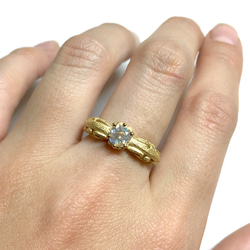 foliage scroll heart ring / moonstone (gold plating) 第10張的照片