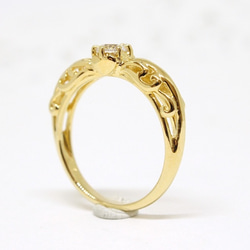 foliage scroll heart ring / white topaz (gold plating)　4mm 第5張的照片