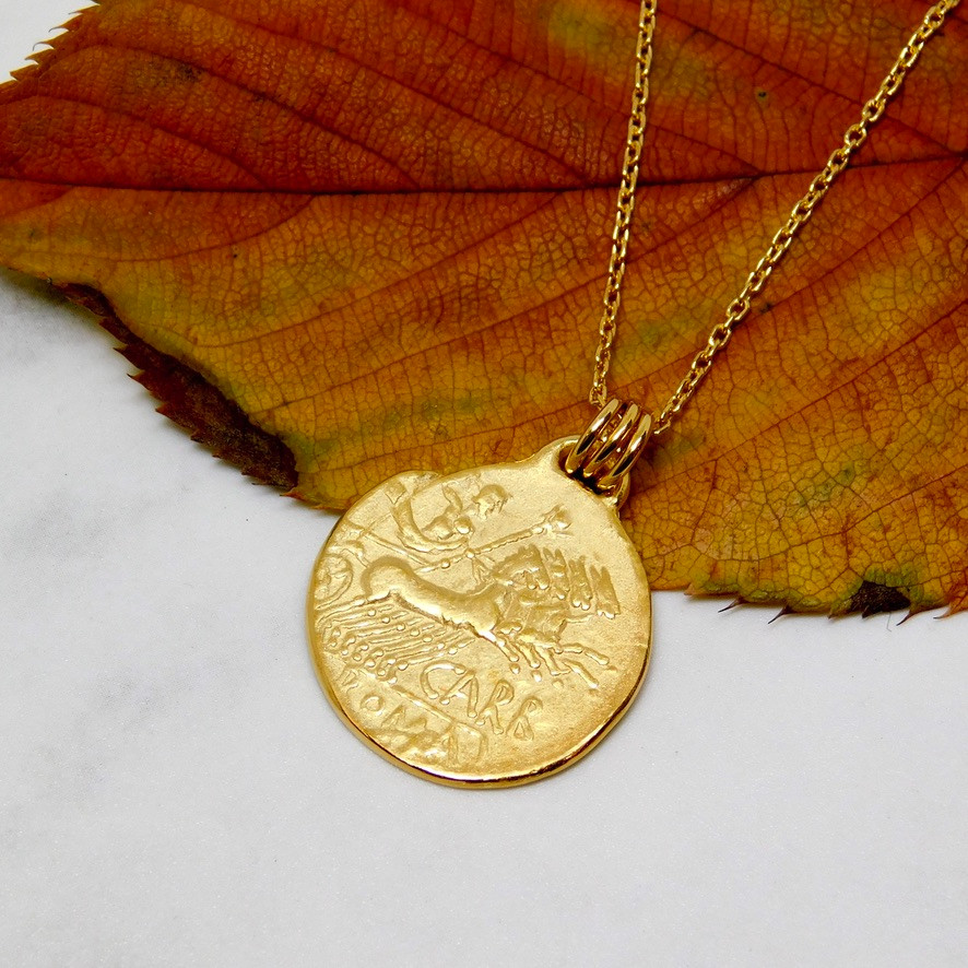 チャリオットのコインネックレス（Mサイズ）・K24純金メッキ