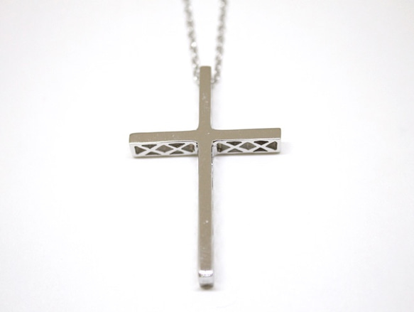 cross necklace  (rhodium plating) 2枚目の画像