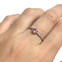 round cut tourmaline ring [4mm] (rhodium plating) 7枚目の画像