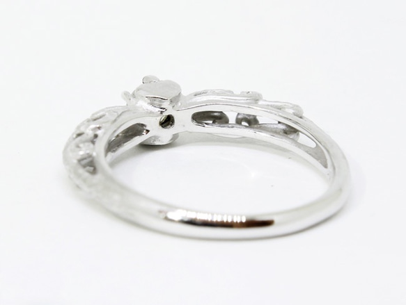 foliage scroll heart ring (matte) / Moonstone 4mm 5枚目の画像