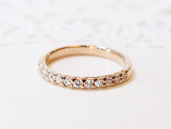 Half eternity CZ ring B (pink gold plating)【受注制作】 1枚目の画像