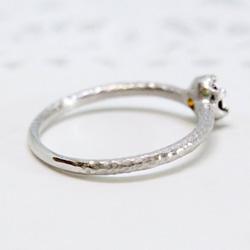 round cut citrine ring [4mm] (rhodium plating) 第3張的照片