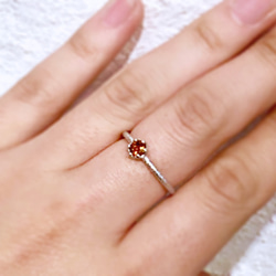 round cut citrine ring [4mm] (rhodium plating) 第5張的照片