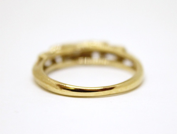 foliage scroll ring ( gold plating , matte) / diamond 0.03ct 4枚目の画像