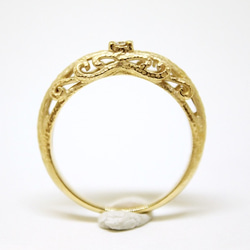 foliage scroll ring ( gold plating , matte) / diamond 0.03ct 5枚目の画像