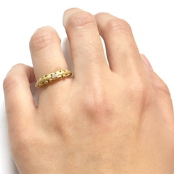 foliage scroll ring ( gold plating , matte) / diamond 0.03ct 9枚目の画像