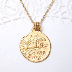 coin necklace Chariot (gold plating)・トップのみ２点 2枚目の画像