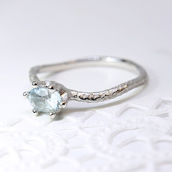 K10WG Wave ring / aquamarine 第2張的照片