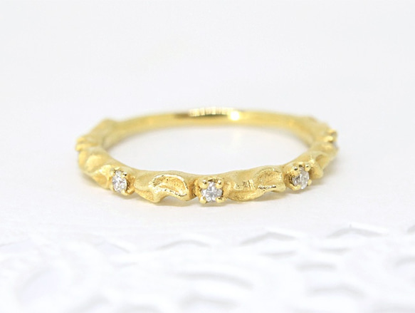 50%OFF☆K10 / lace＆diamond ring 1 第1張的照片