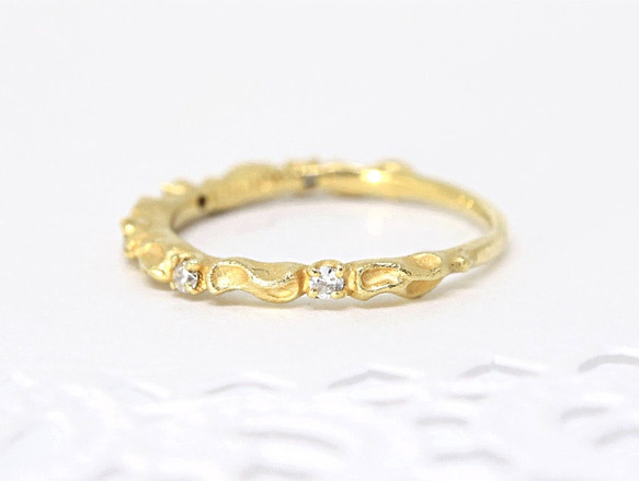 50%OFF☆K10 / lace＆diamond ring 1 第2張的照片