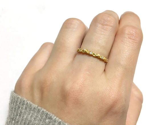 50%OFF☆K10 / lace＆diamond ring 1 第6張的照片