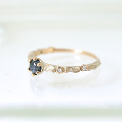 K10 / Rose cut Color Diamond ring 第3張的照片