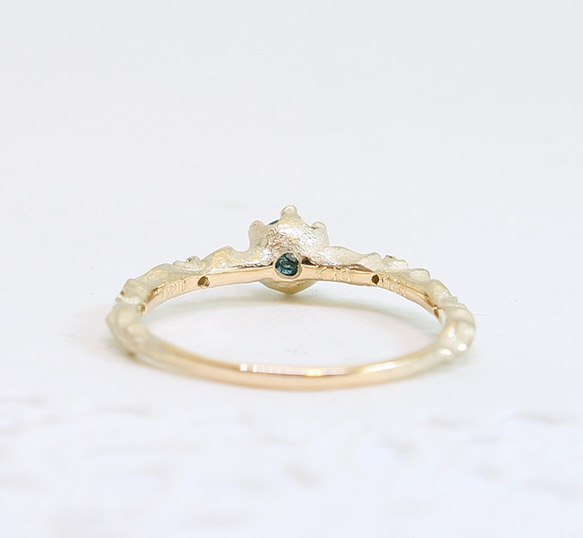 K10 / Rose cut Color Diamond ring 第4張的照片