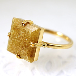 ルチルクォーツ　k18 リング　18金　ゴールドルチル　指輪　鑑別あり　NGL 0_8d4c73e8654e969bdea83a663fa2