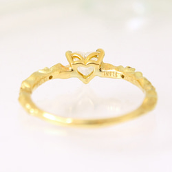 K18/ lace diamond ring [0.447ct]【heart shaped・F color】 第3張的照片