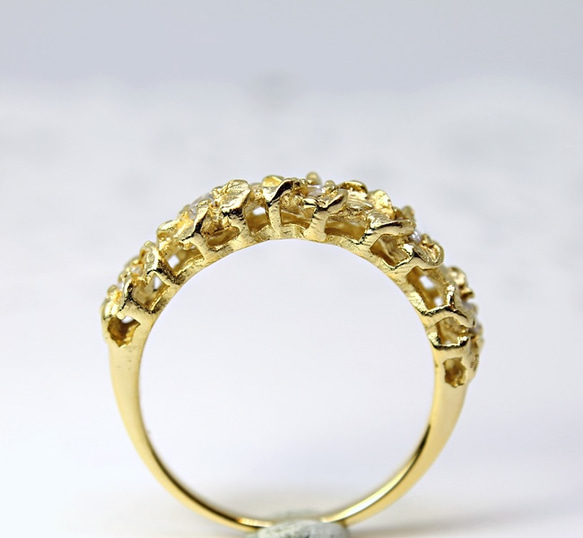【優惠50％】鑽石·花戒指“0.22克拉” 第6張的照片