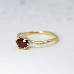 Wave ring /garnet (gold plating) 2枚目の画像