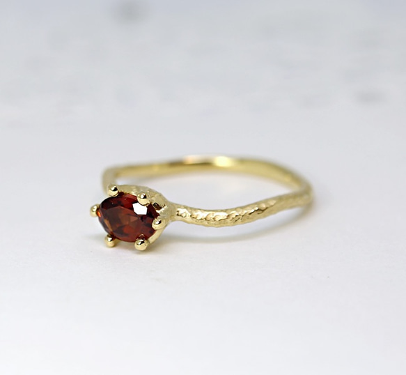 Wave ring /garnet (gold plating) 2枚目の画像