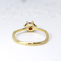 Wave ring /garnet (gold plating) 3枚目の画像