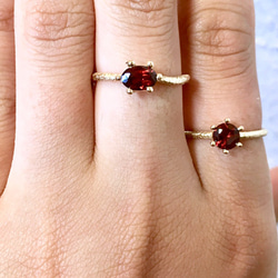 Wave ring /garnet (gold plating) 5枚目の画像