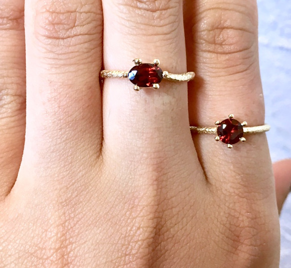 Wave ring /garnet (gold plating) 5枚目の画像